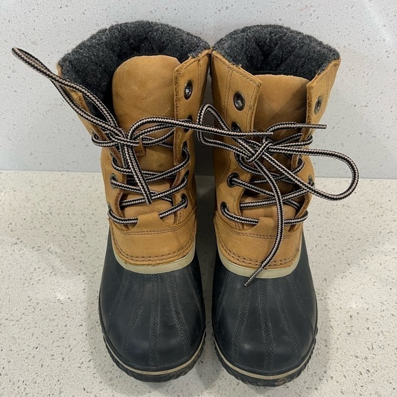 Sorel Slimpack II Waterproof Boot, Brown Leather & Textile, Womens Sz 8 - Picture 3 of 6